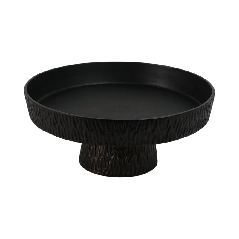 14 Cali Metal Pedestal Tray, Black