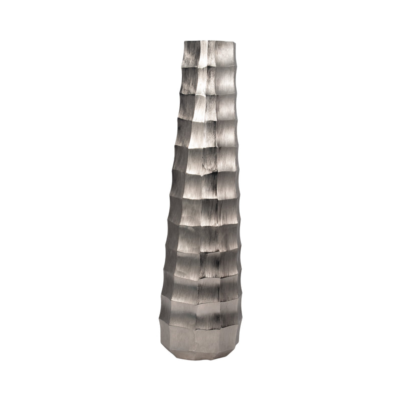 27 Terini Large Metal Vase, Silver