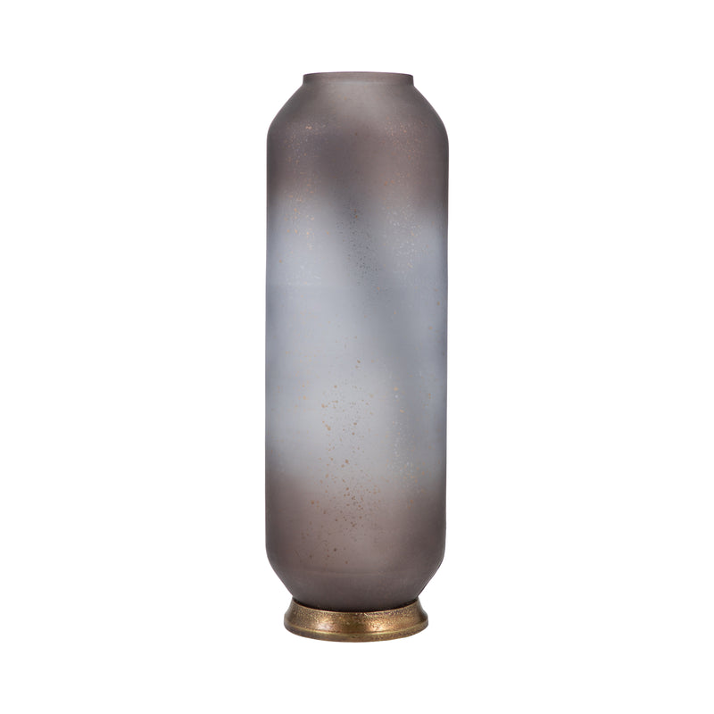 GLASS, 20 METALLIC DETAIL VASE,  BLUSH