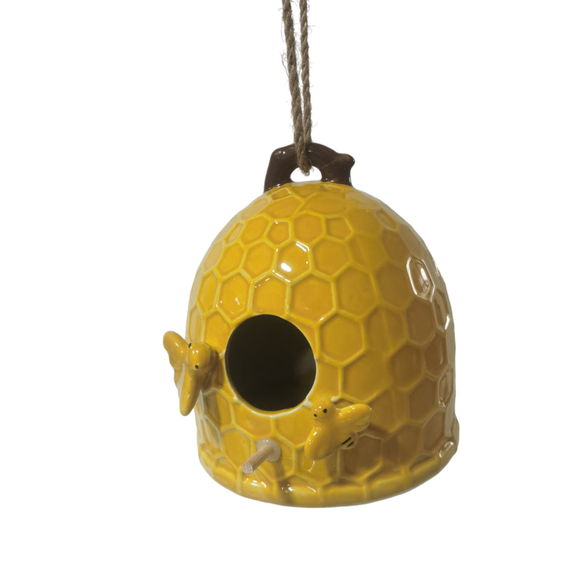 6 Honeycomb Bird Feeder, Yellow