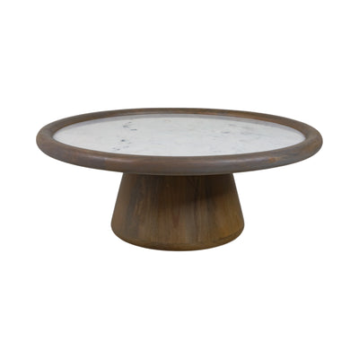 39 Aleena Wood And Marble Coffee Table, Brwn