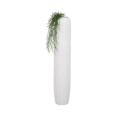 48 Rough Cylinder Floor Vase, White