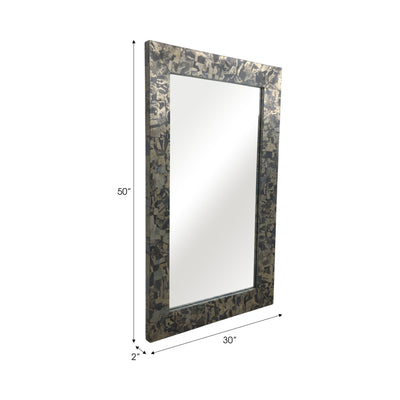 50x30livio Pyrite Semi-prcous Stne&wd Wall Mirror