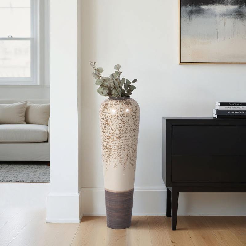 38 Opulence Metal Floor Vase, Grey Multi