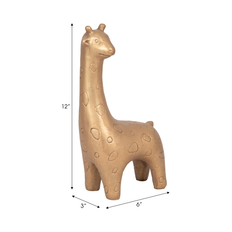 12 Standing Giraffe, Gold