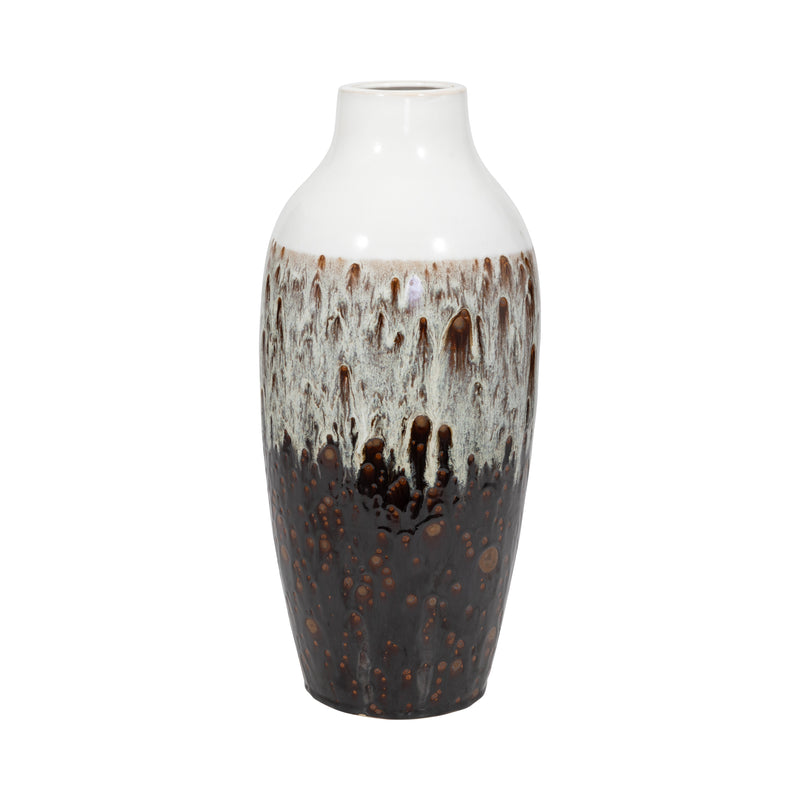 CLAY, 19 OMBRE REACTIVE VASE, BROWN/WHITE