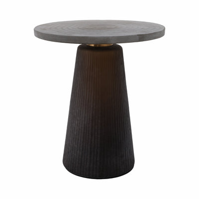 Glass, 18 Accent Table W Brass Base, Smokey Brown