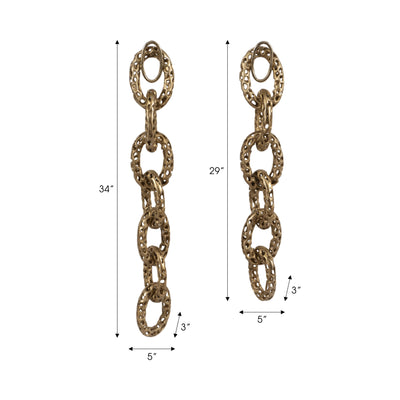 S/2 29/34 Mahin Metal Wall Links, Champagne