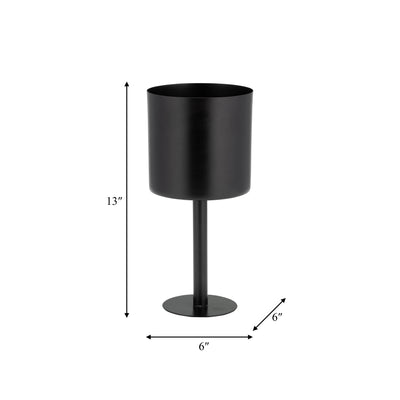 Ec Metal,6,flat Round Base Planter,black