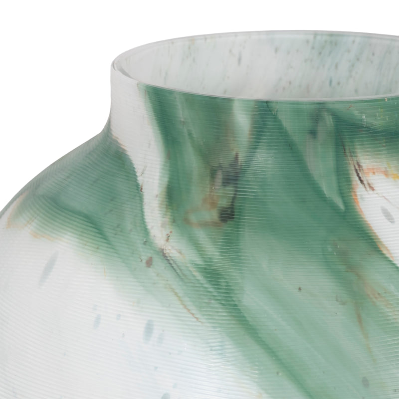 9 Ebb & Flow Vase, Green/clear