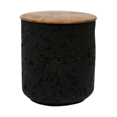 4 9 Oz Balsam & Myrrh Tall Candle With Lid, Black