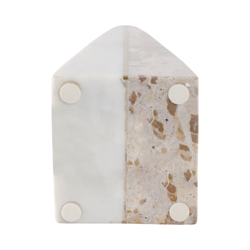 18 Pompano Large Beige And White Marble Pyramid