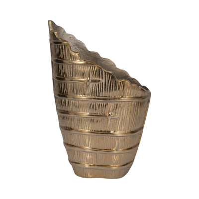 Metal, 14 Aztec Small Vase, Gold