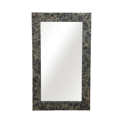 50x30livio Pyrite Semi-prcous Stne&wd Wall Mirror