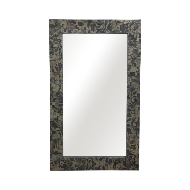 50x30livio Pyrite Semi-prcous Stne&wd Wall Mirror