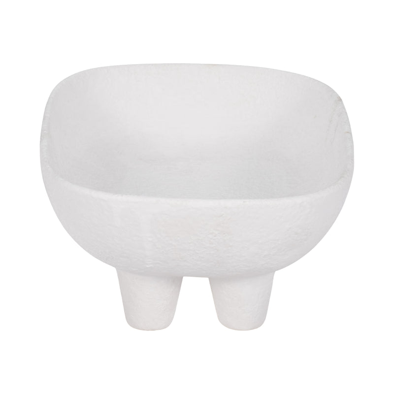 10 Footed Rounded Rectangle Bowl, White