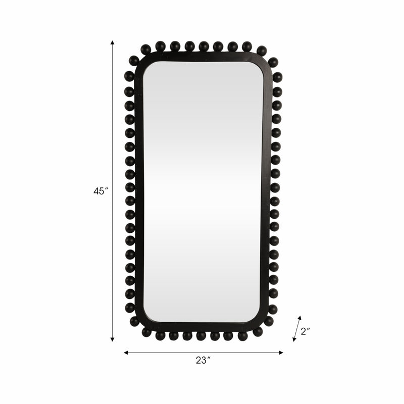 23x45 Knobby Rectangular Mirror, Black