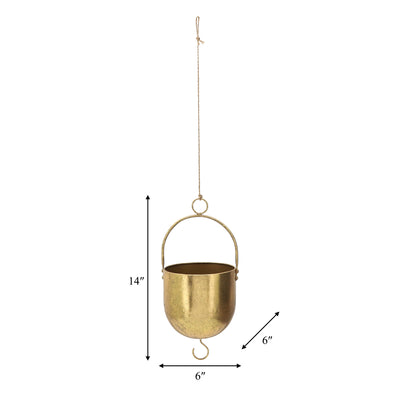 METAL 6 HANGING PLANTER, GOLD