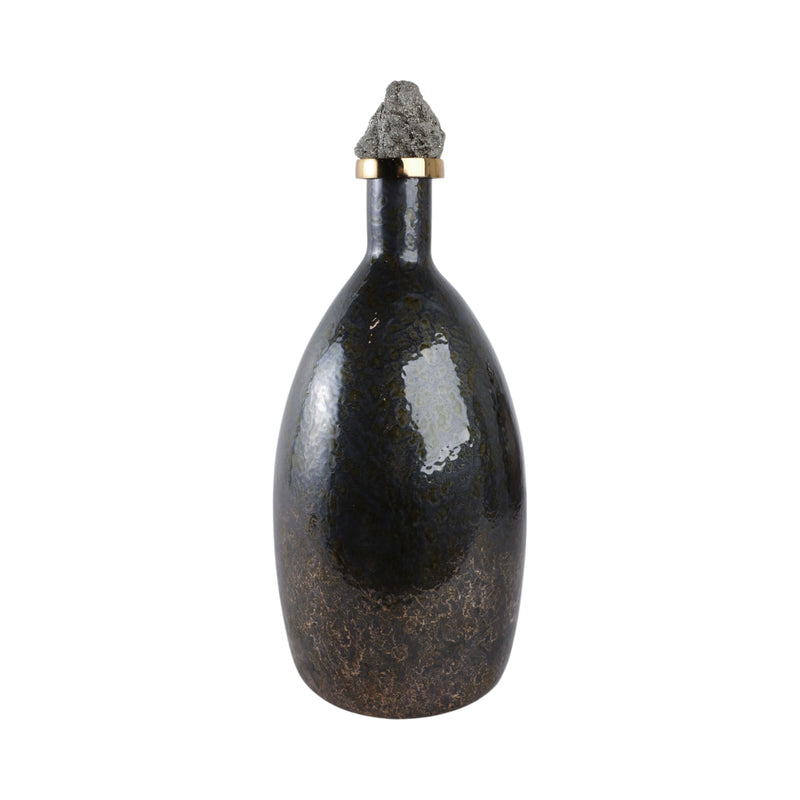 20 Arielle Large Pyrite Stone And Glass Bottle