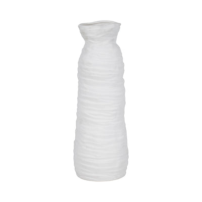 19 Horizontal Ribbed Matte Vase, Ivory