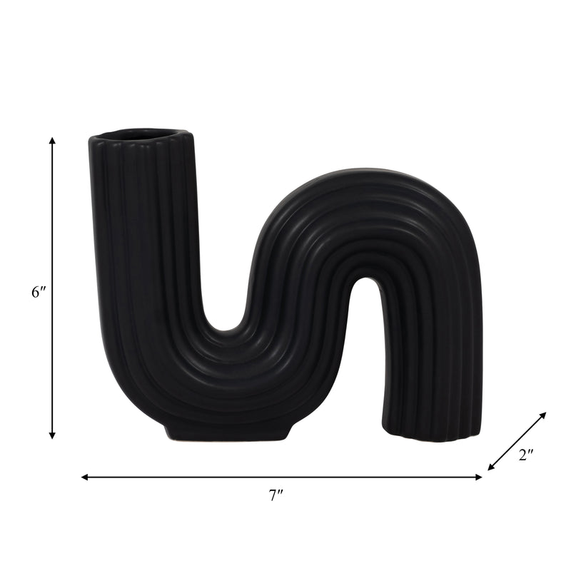 CER, 6 LOOPY VASE, BLACK