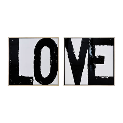 95X47, S/2 HAND PAINTED LOVE FRAME, BLACK