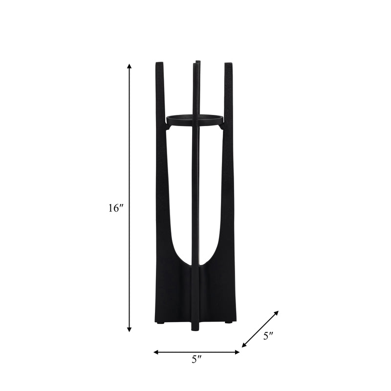 METAL, 16 PILLAR CANDLE HOLDER, BLACK