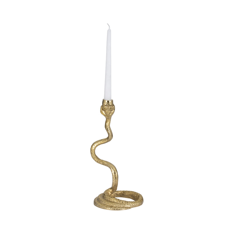 13 Snake Taper Candle Holder, Gold