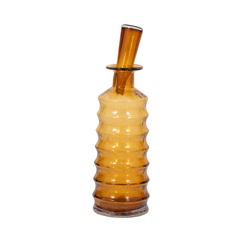 18 Clarimond Ridged Amber Glass Bottle