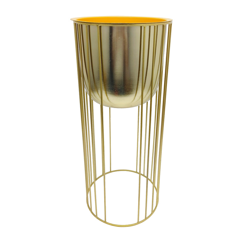 Metal, S/3 16/20/24 Raised Planters, Gold