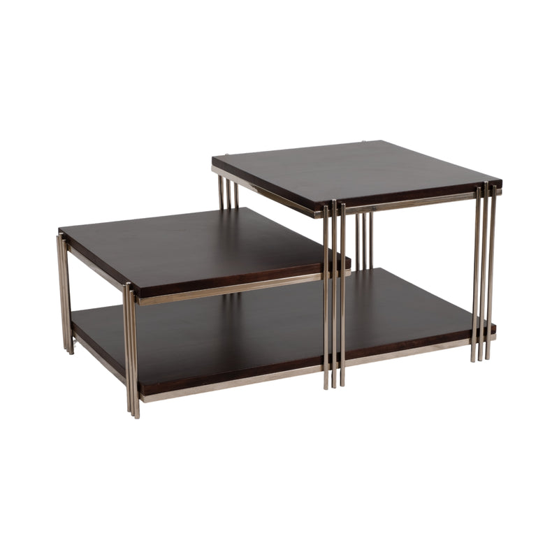 Metal/wood, 42 Three Tier Coffee Table