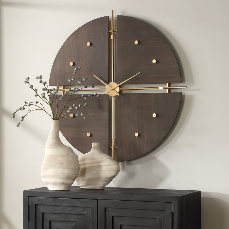 Walnut Elegance Wall Clock