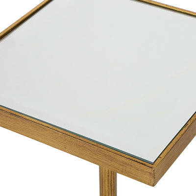 Henzler 26 W x 60 H x 26 D Silver Square Accent Table with Mirror Top