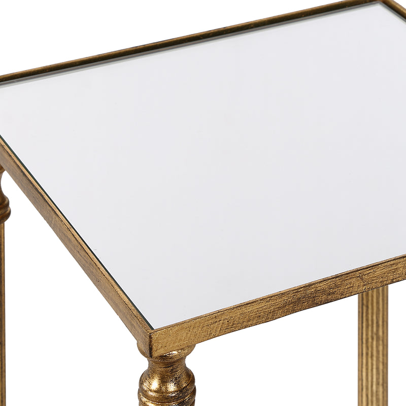 Henzler 25 W x 63 H x 25 D Square Accent Table with Mirror Top