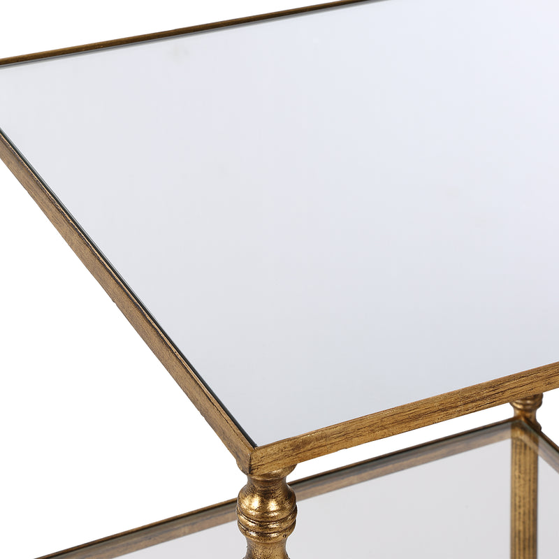 Henzler 40 W x 63 H x 40 D Square Accent Table with Mirror Top