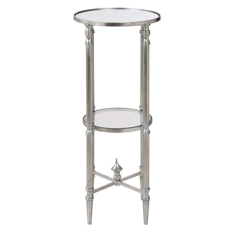 Henzler 25 W x 63 H x 25 D Round Accent Table with Mirror Top