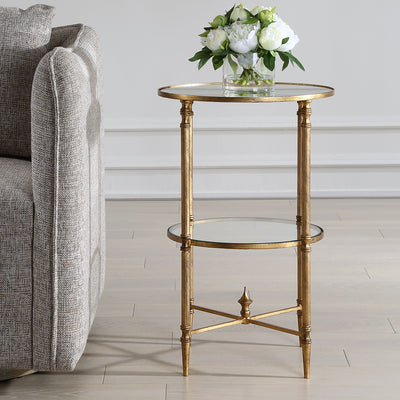 Henzler 40 W x 63 H x 40 D Round Accent Table with Mirror Top