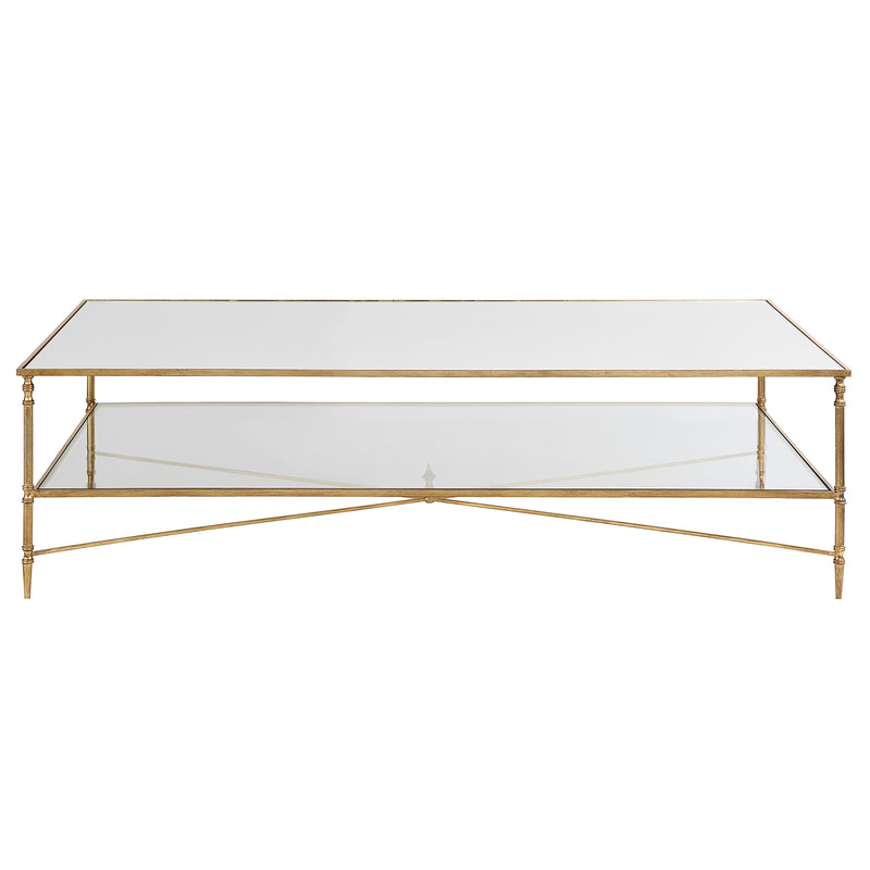 Henzler 169 W x 48 H x 108 D Rectangle Coffee Table with Mirror Top