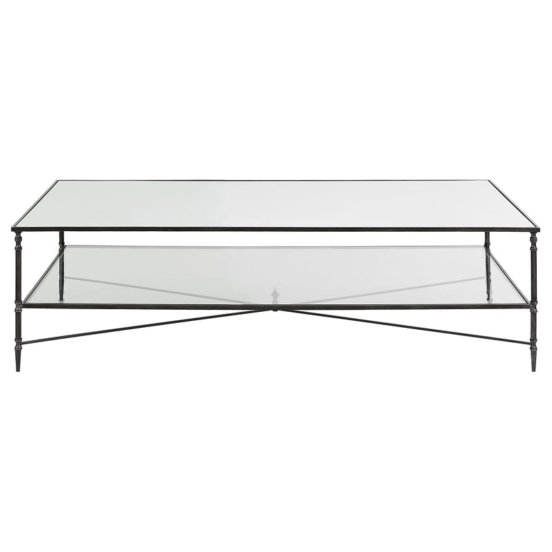 Henzler 169 W x 48 H x 108 D Rectangle Coffee Table with Mirror Top