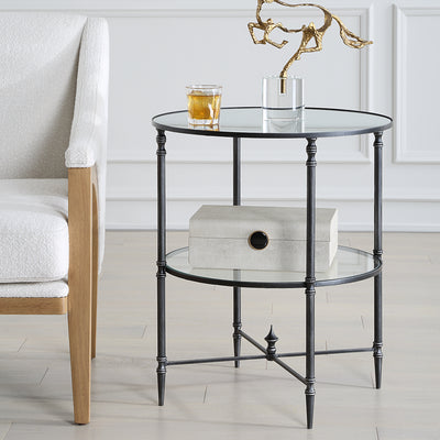 Henzler 55 W x 66 H x 55 D Round Accent Table with Mirror Top