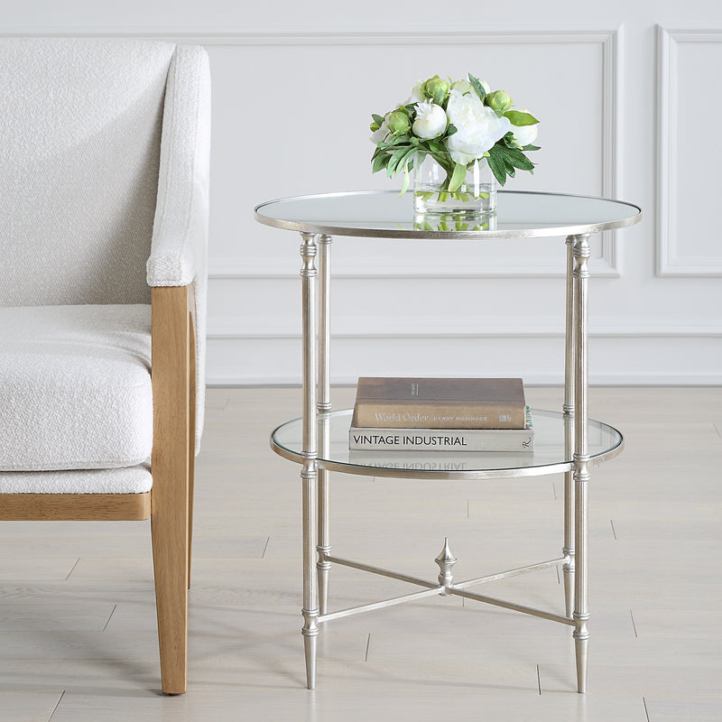 Henzler 55 W x 66 H x 55 D Round Accent Table with Mirror Top