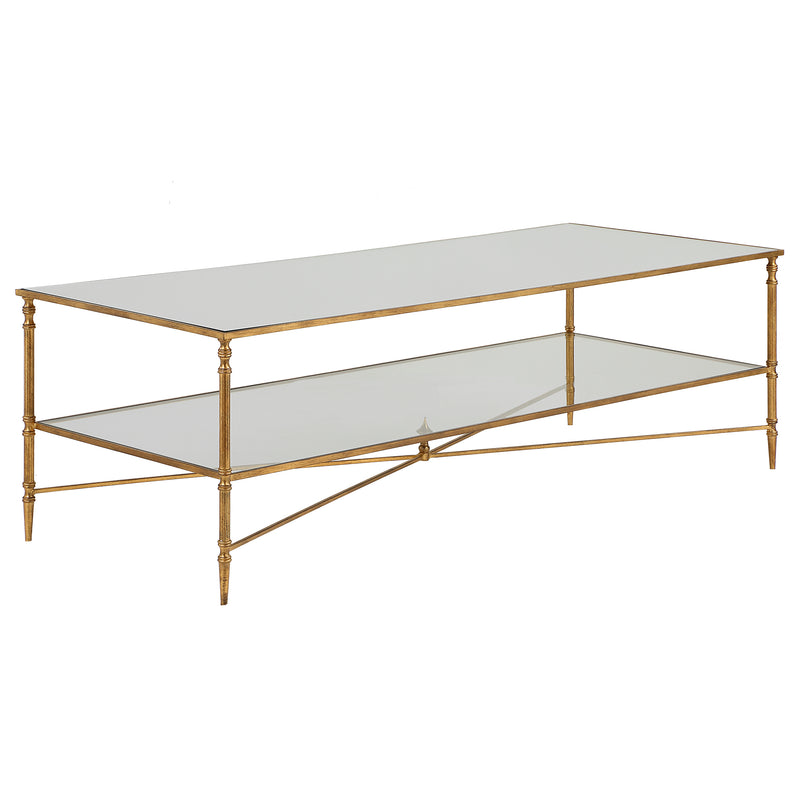 Henzler 151 W x 48 H x 60 D Rectangle Coffee Table with Mirror Top