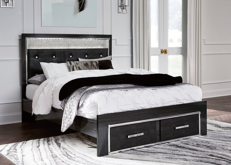 Kaydell King Upholstered Panel Bed with Storage