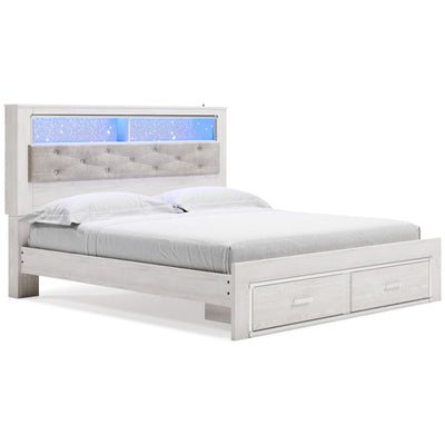 Altyra - King Upholstered Bookcase Bed with Storage