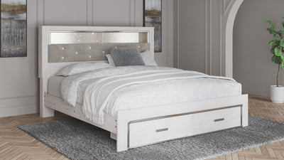 Altyra King Upholstered Bookcase Bed with Storage