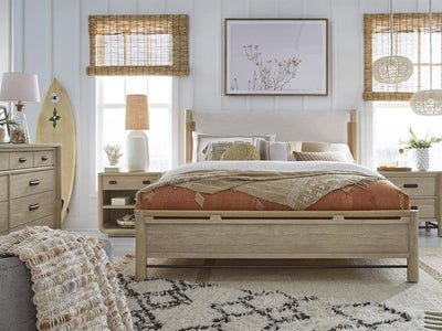 Sunset Cove - Complete Queen Panel Bed w/Uph.Headboard