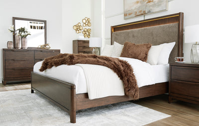 Korestone California King Upholstered Panel Bed