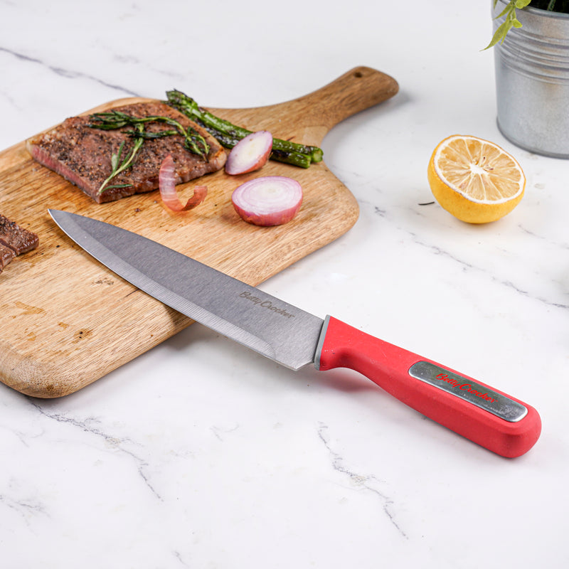 Betty Crocker Stainless Steel Chef Knife (20.5CM) Red