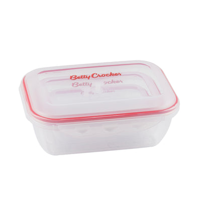 Betty Crocker Rectangular Storage Container SET 3Pcs (580/1300/2500ML)