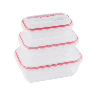 Betty Crocker Rectangular Storage Container SET 3Pcs (580/1300/2500ML)